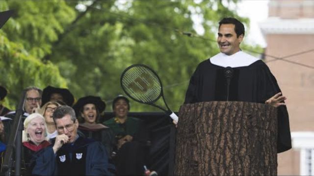Roger Federer at Dartmouth's 2024 commencement